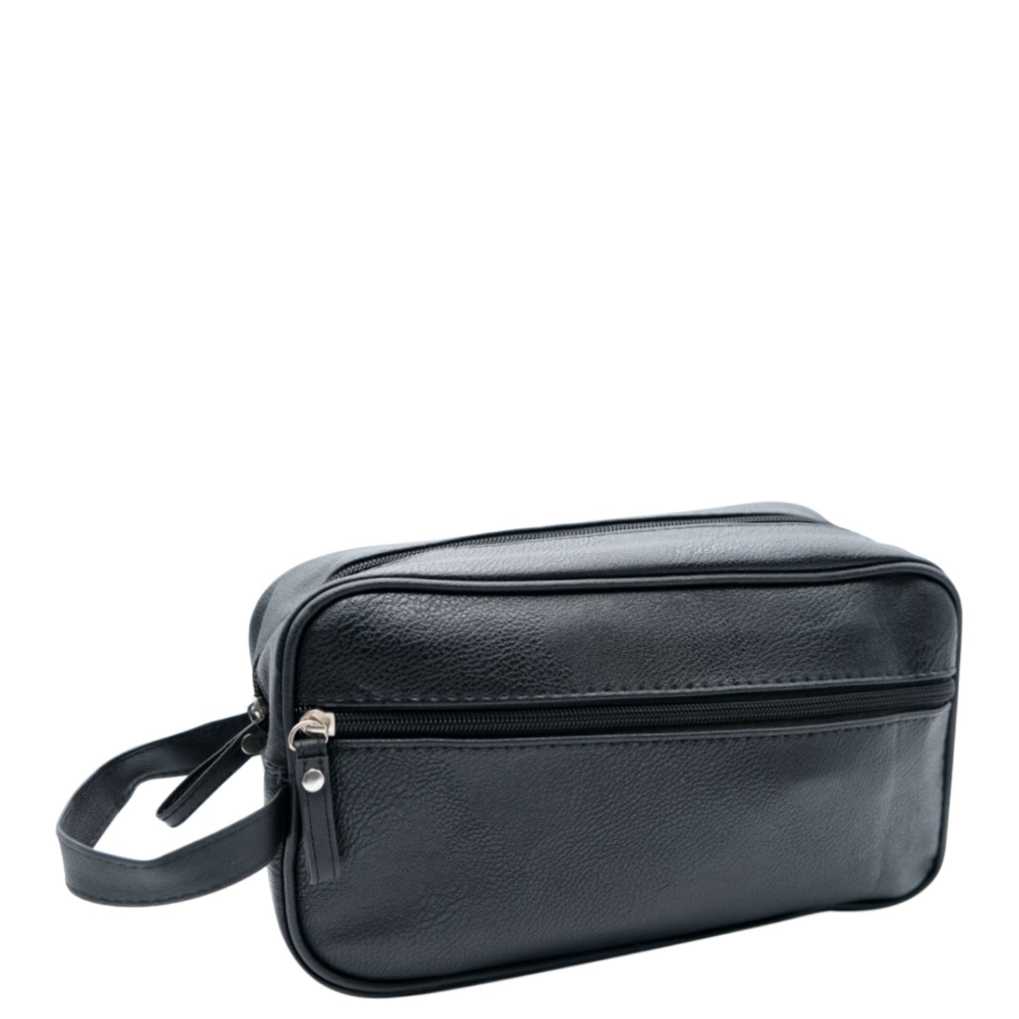 Mock Leather Wash Bag - Front Zip