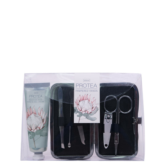Protea Pampered Hands - 30ml Hand & Nail Cream & Manicure Set