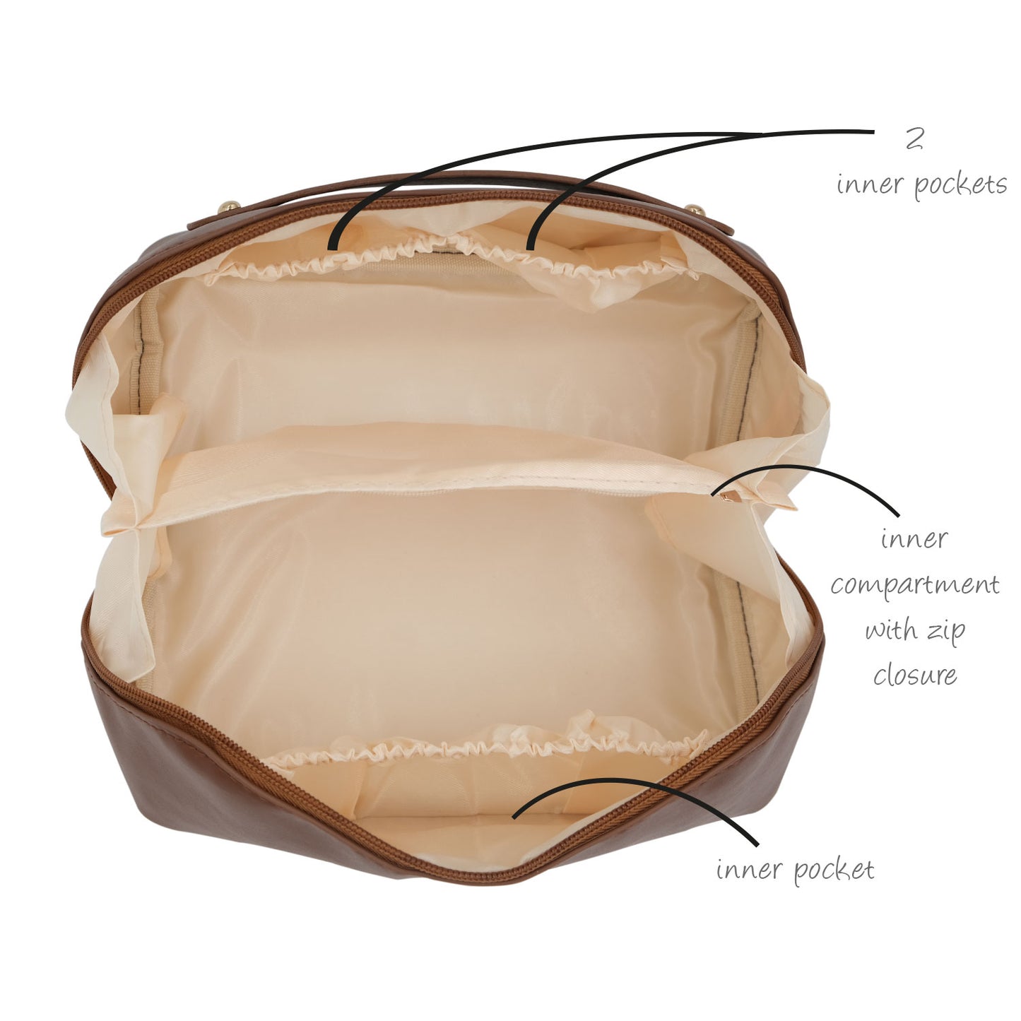 Makeup Bag (Saddle Brown)