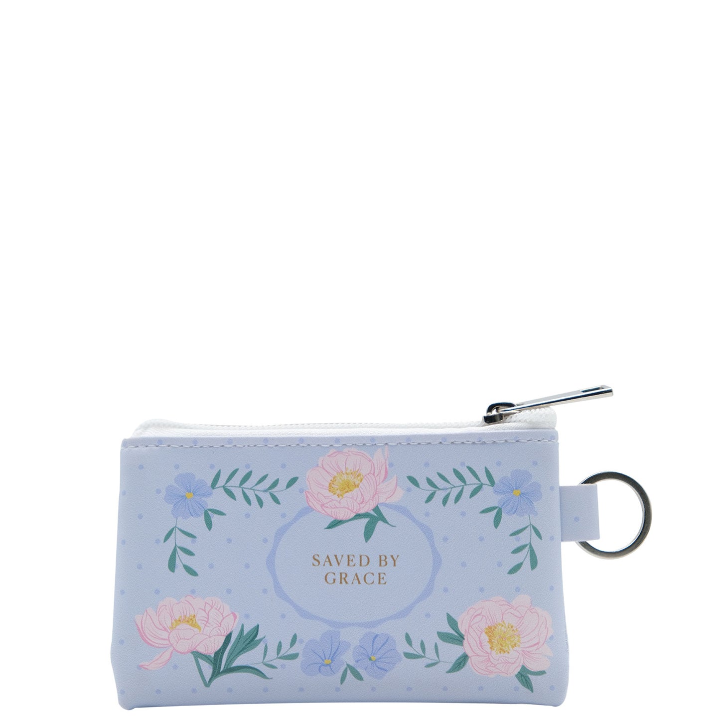 Scripture & Verse Keyring Coin Purse (Saved By Grace) - 13 x 8cm