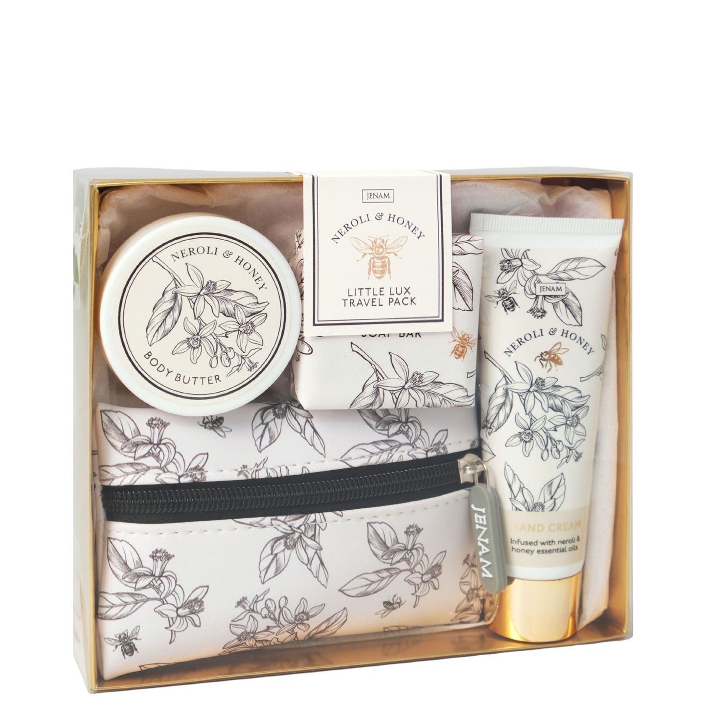 Bee Little Lux Travel Pack - 60ml Hand Cream, 50g Body Butter, 50g Soap & Keyring Coin Purse