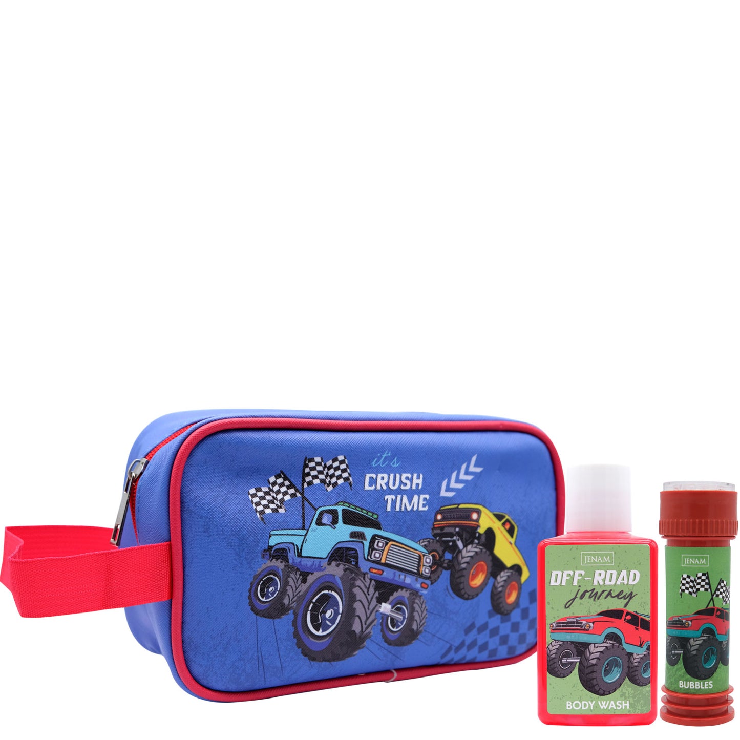 Big Wheels Rough Roads - 150ml Body Wash, 50ml Bubbles & Toiletry Bag (19 x 11cm)