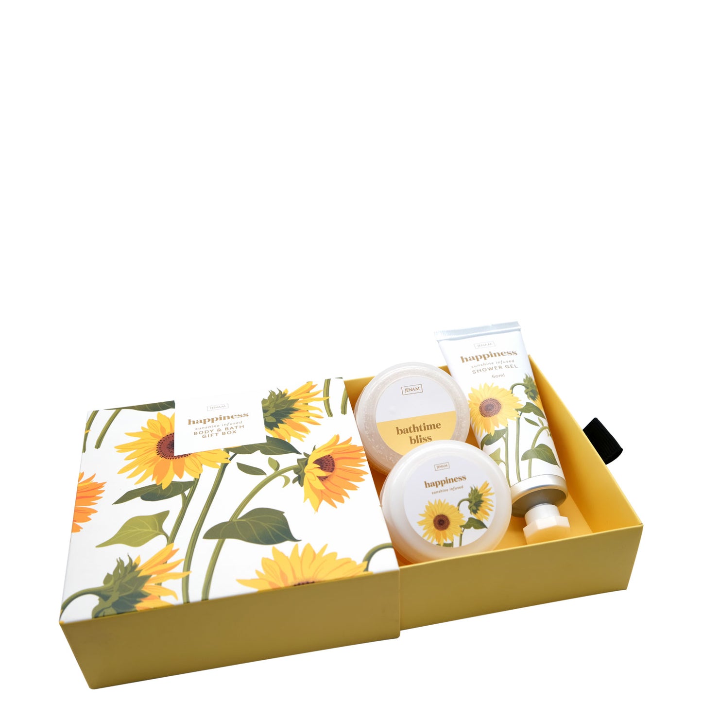 Sunflower Body & Bath Gift Box - 60ml Shower Gel, 60ml Hand Cream & 80g Bath Crystals