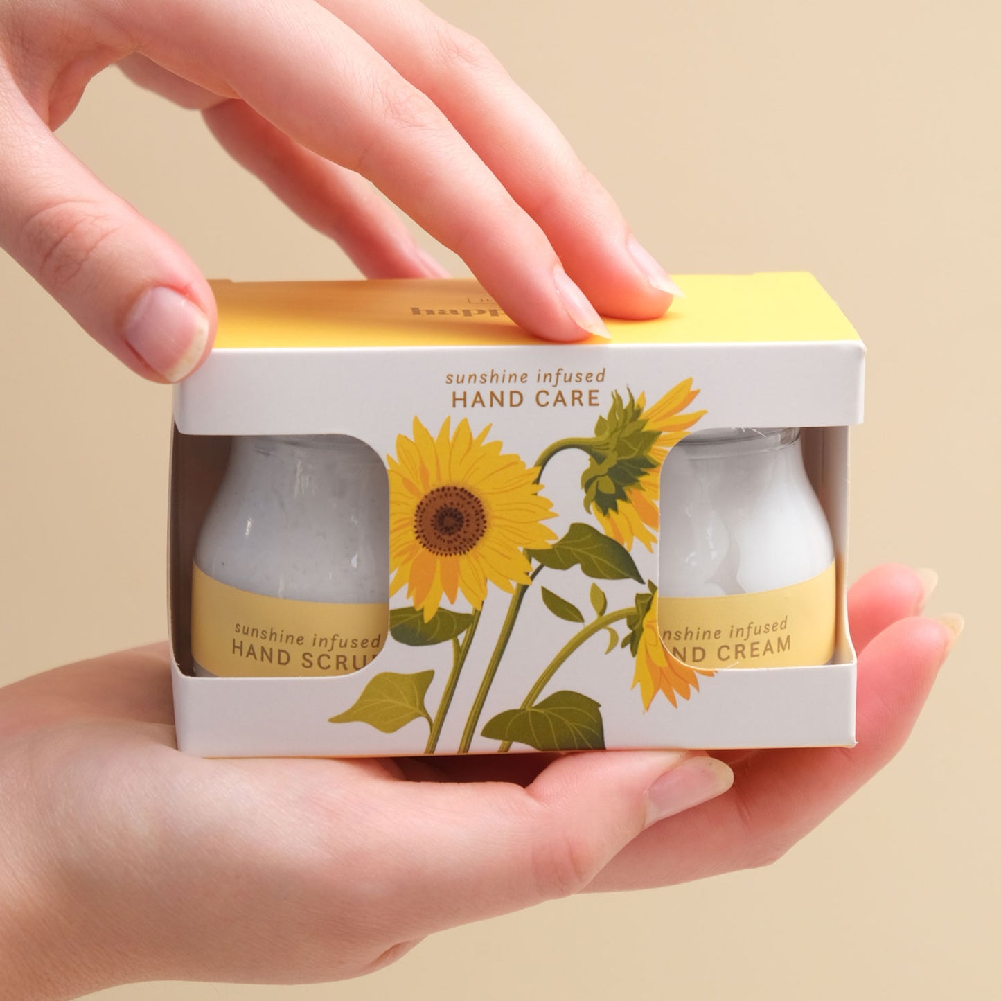 Sunflower Hand Care - 50g Hand Scrub & 50ml Hand Cream (In Glass Jars)