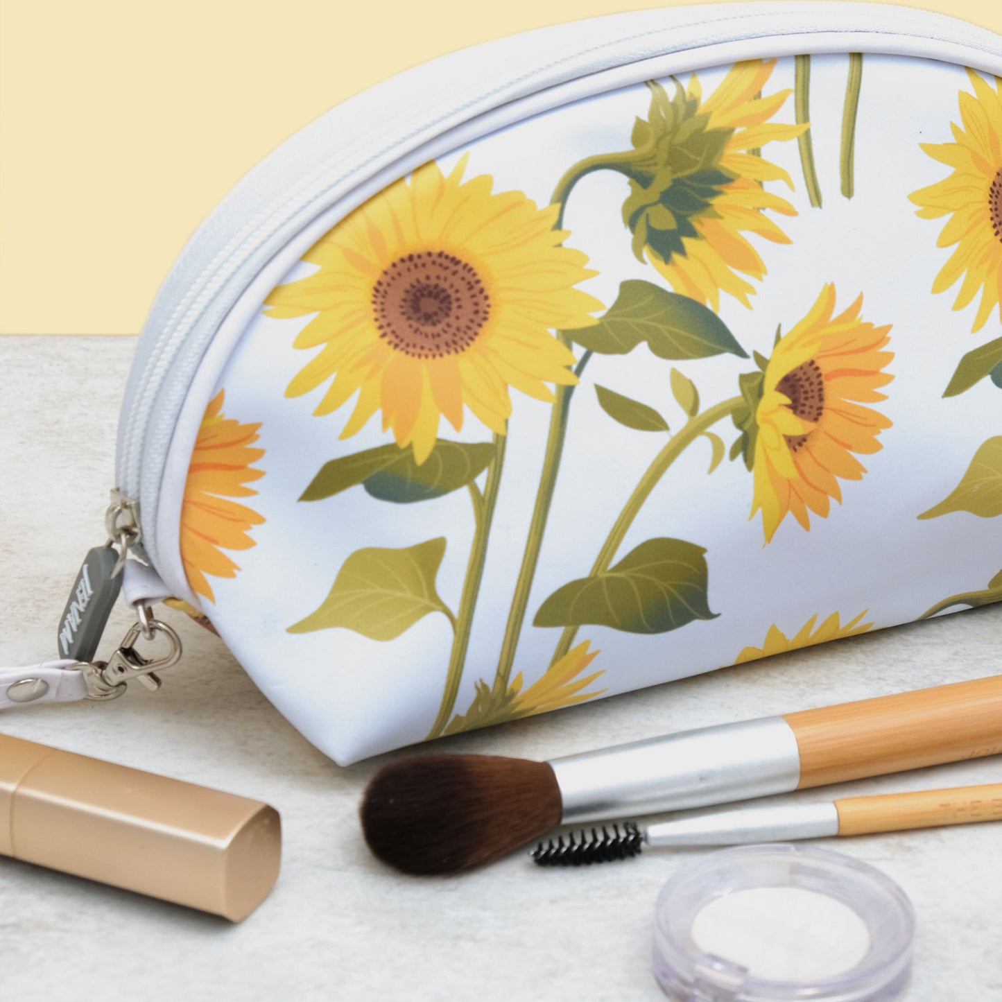 Sunflower Oval Cosmetic Bag - 20 x 13cm