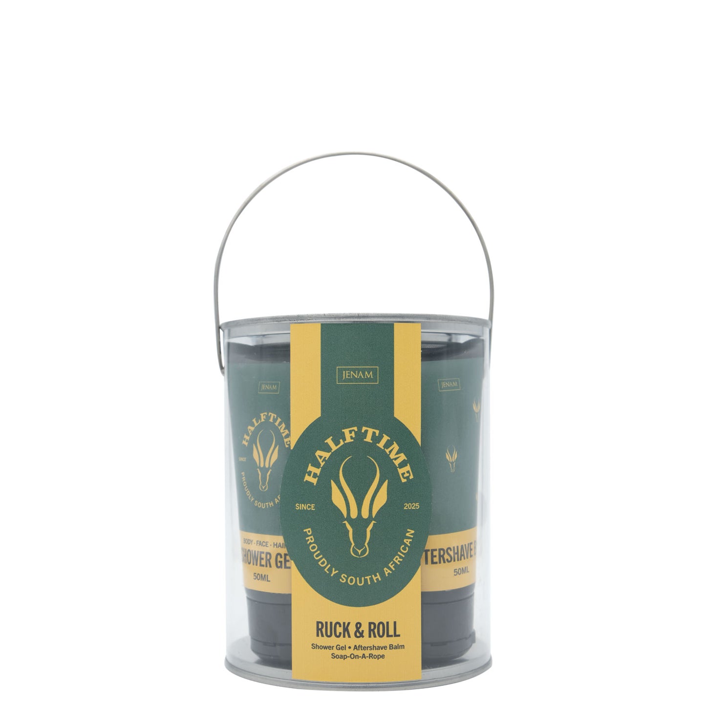 Half Time Ruck & Roll - 50ml Bath & Shower Gel, 50ml Aftershave Balm & 150g Rugby Soap-On-A-Rope