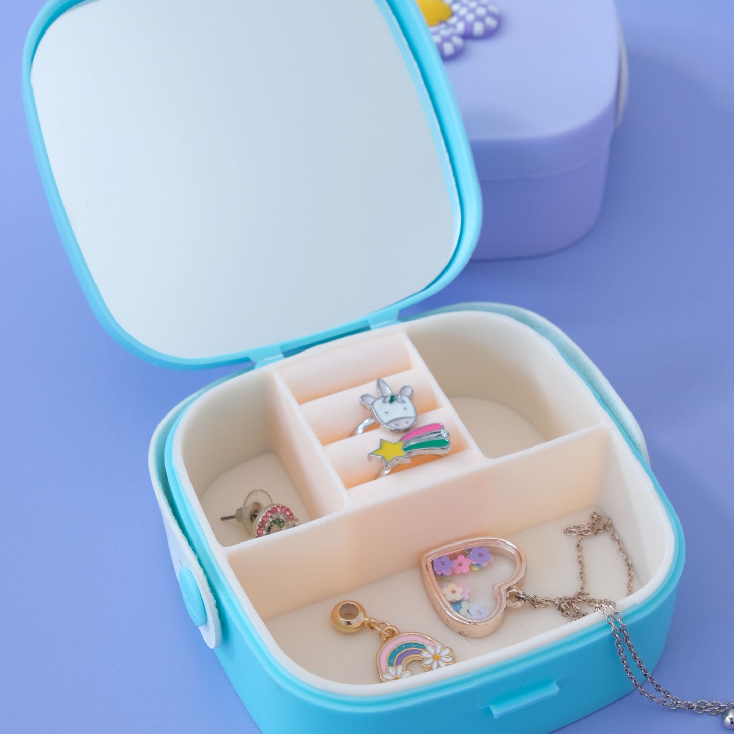 Magical Jewellery Case (Acrylic) - With Mirror & Handle - 8.5 x 8.5cm