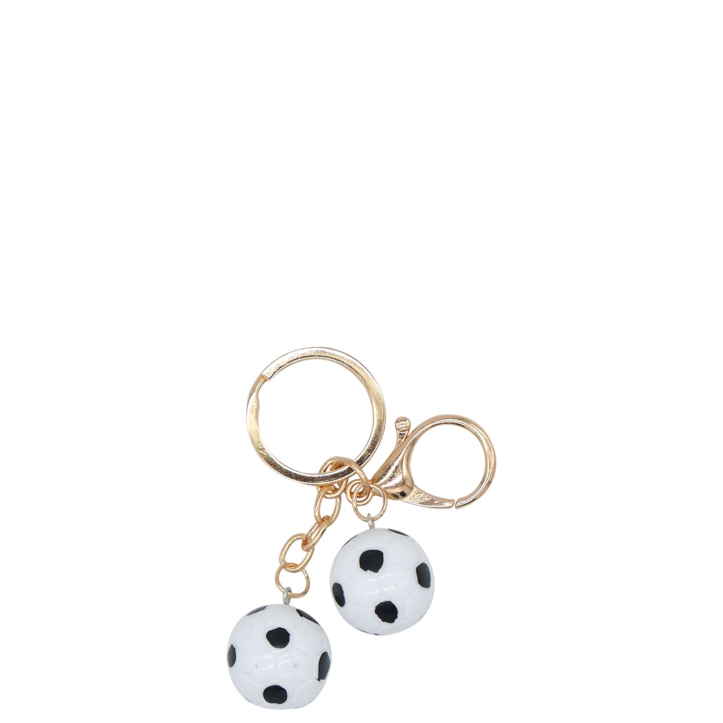 Double Soccer Ball Keyring - 5cm