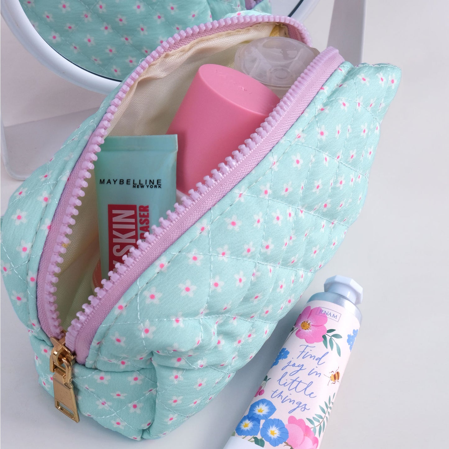 Pretty Little Things Soft Quilt Make-up Bag