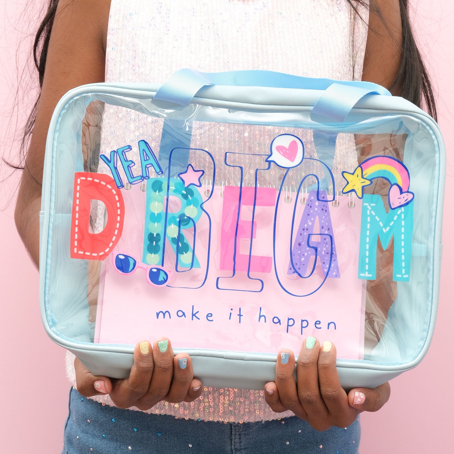Hey Girl Dream Big PVC Cosmetic Bag - 30.5 x 20cm
