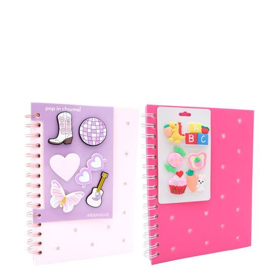 Hey Girl Notebooks With 6 Charms (Assorted) - A5 (Lined)