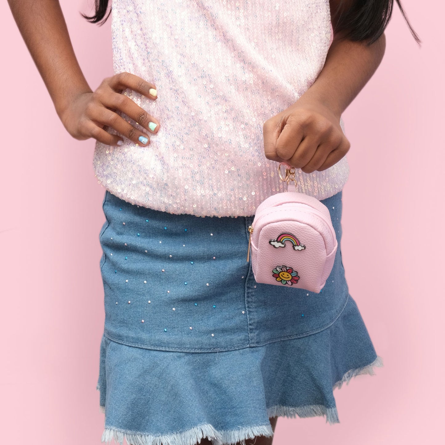 Hey Girl Soft PU Keyring Coin Purse - 9 x 7cm