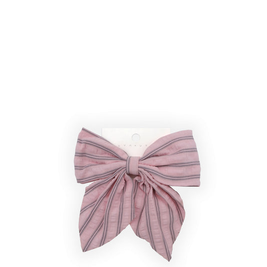 Hey Girl Pink Stripe Hair Bow