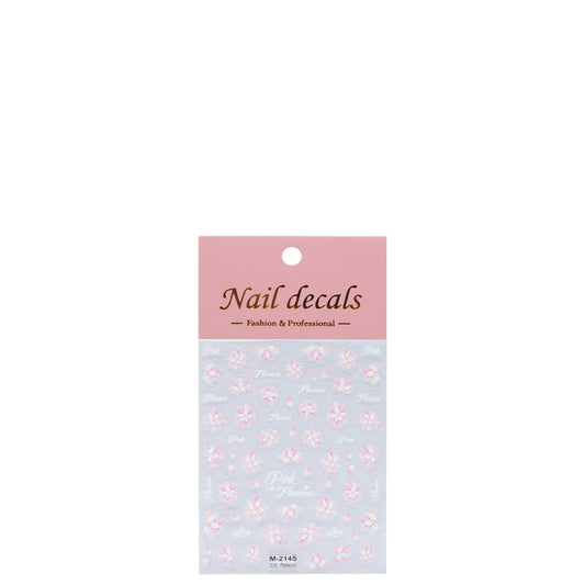 Hey Girl Nail Decals Pink Flowers