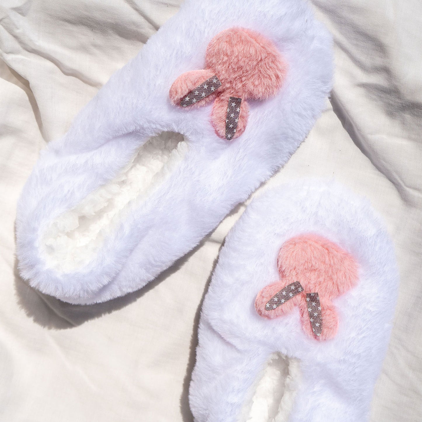 Easter - White Fluffy Slippers