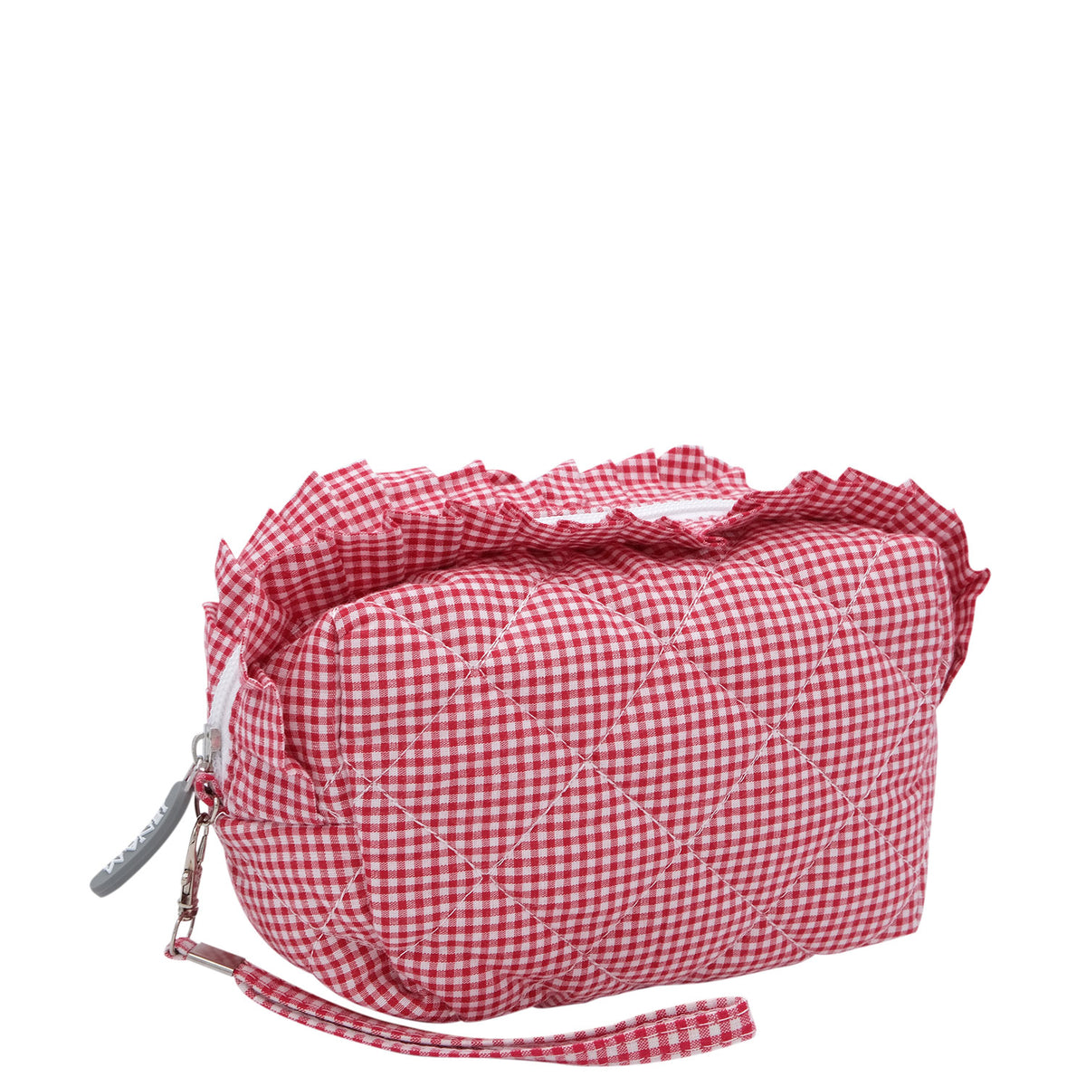Cherry - Soft Quilt Cosmetic Bag - Red Gingham