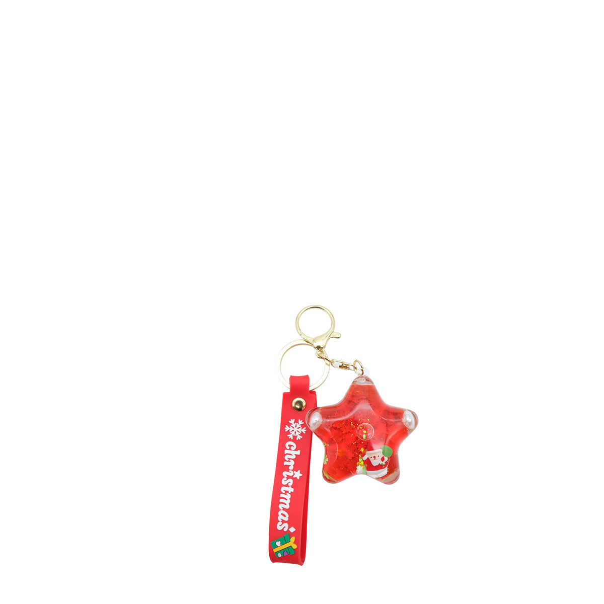 Christmas Snow Globe Star Keyring - Bag Charm