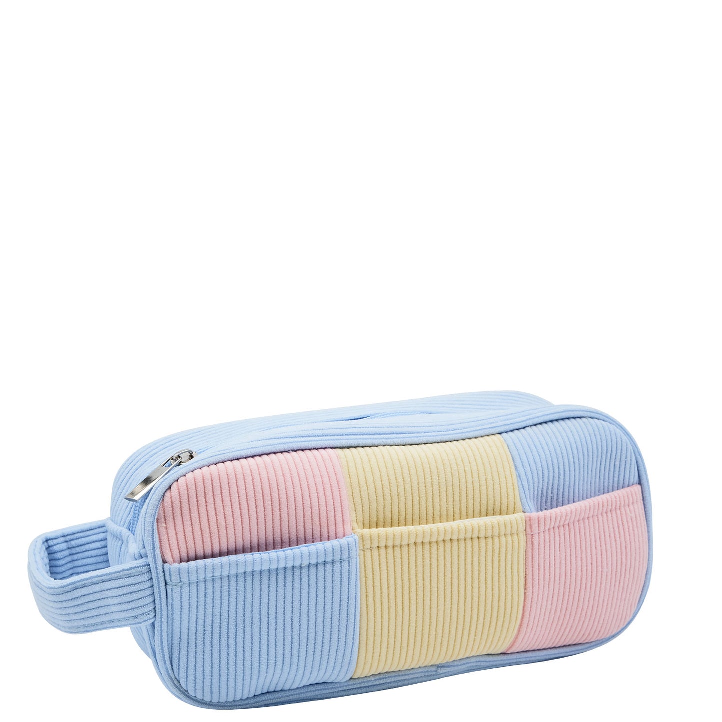 Corduroy Make Up Bag With Front Pockets