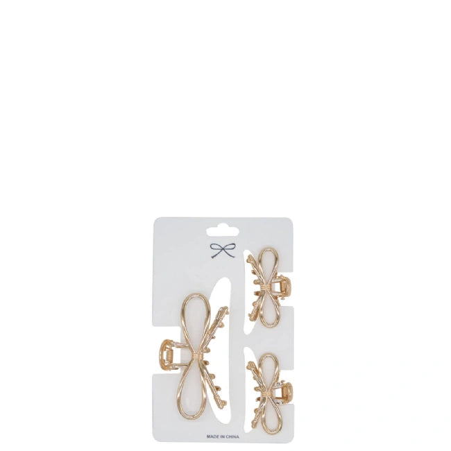 Bow-tique Gold Hair Clamps - 3pc