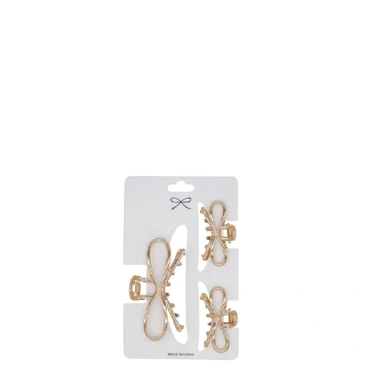 Bow-tique Gold Hair Clamps - 3pc