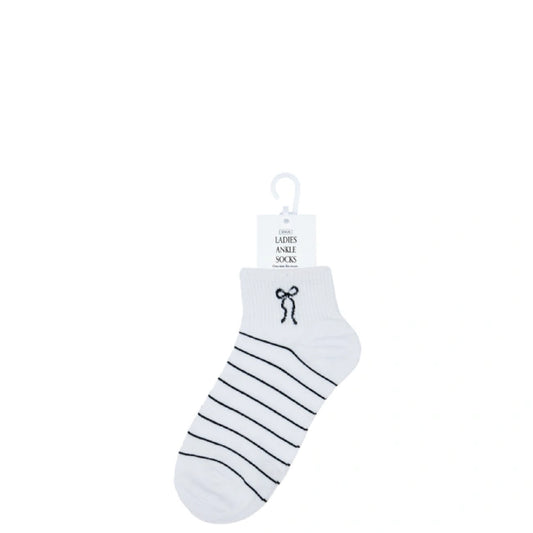 Bow-tique Ankle Socks - White - One Size Fits Most