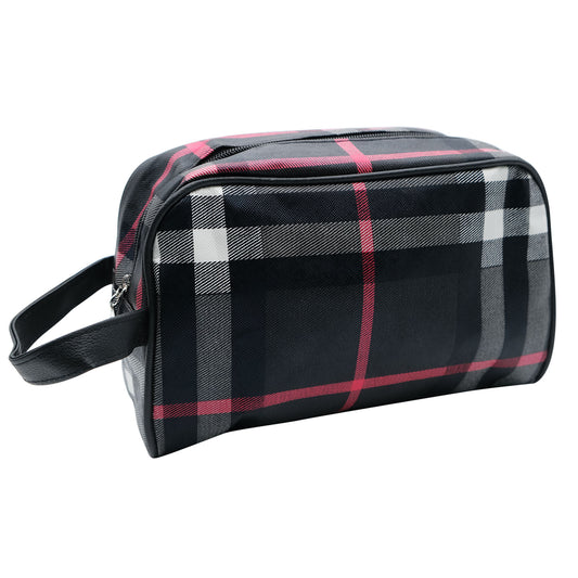 Gents Mock Tartan Wash Bag - 23 x 14 x 12cm