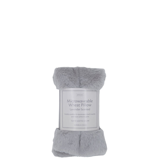 Cosy Wheat Pillow (Plush - Fluffy Grey) (Lavender Scented) - 45 X 13cm