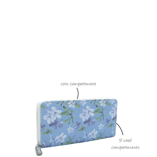 Blue Serenity Wallet (Single Zip) - 19 X 10cm