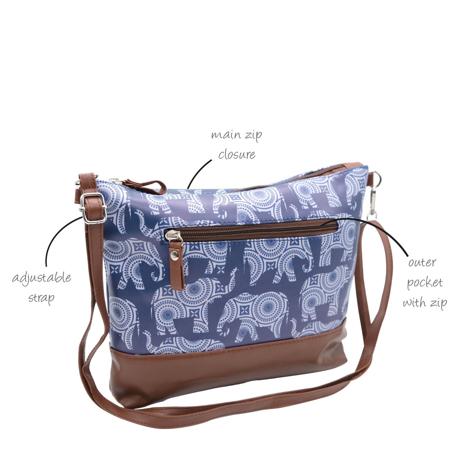 Out Of Africa Sling Bag (Elephant) - 23 X 8 X 21cm