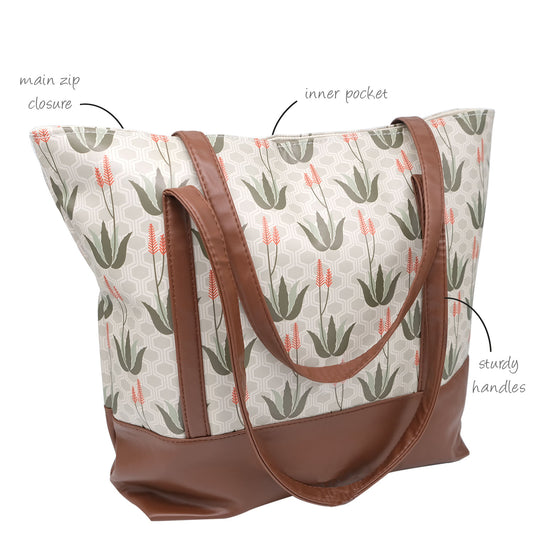 Out Of Africa Tote Bag (Aloe) - 43 X 12 X 35cm