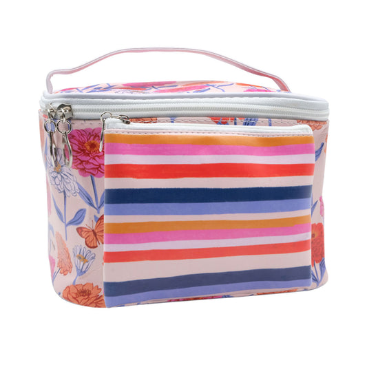 2pc Beauty Bag (Zinnia) - 14 x 10 x 13 - 19 x 9 x 11cm