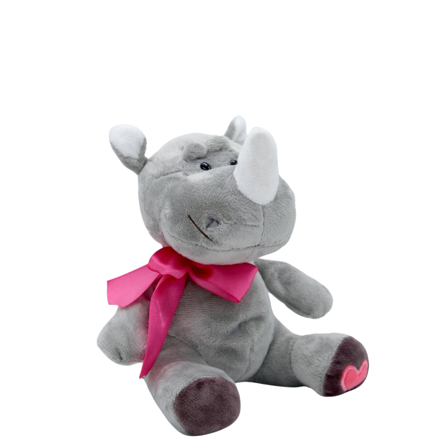 Valentine's Plush Rhino - (Grey) - 16cm