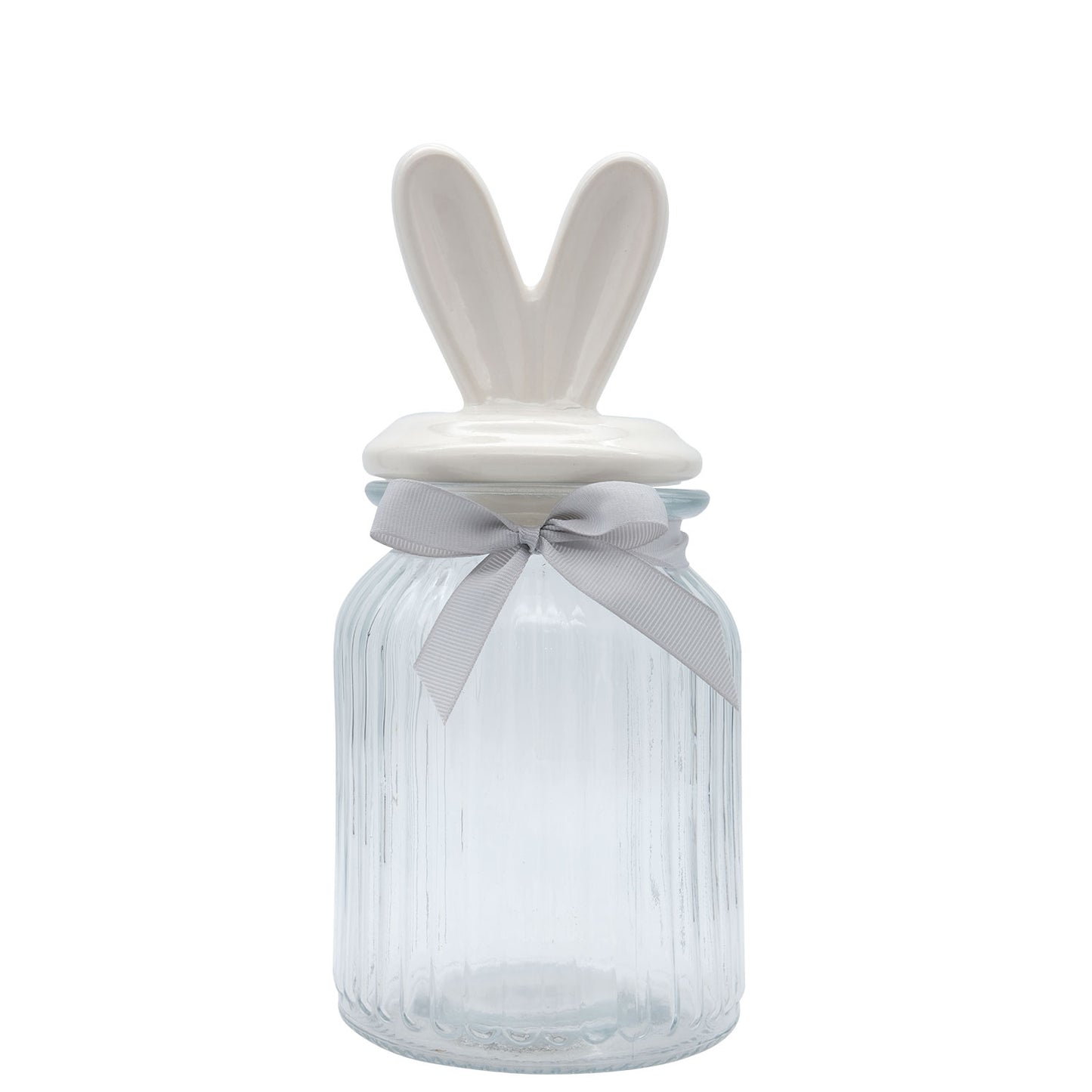 Easter - Large Glass Jar (With Ceramic Bunny Ears)