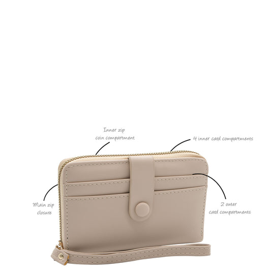 Wallet Medium (Pu Taupe) - 14 x 10 x 2.5cm