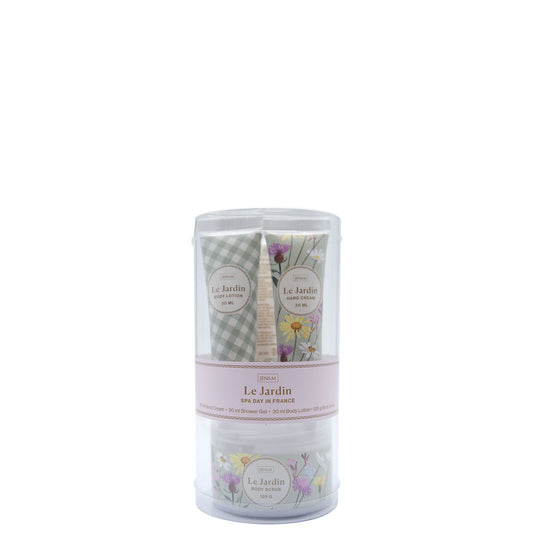 Le Jardin Spa Day In France - 30ml Hand Cream, 30ml Shower Gel, 30ml Body Lotion & 125g Body Scrub