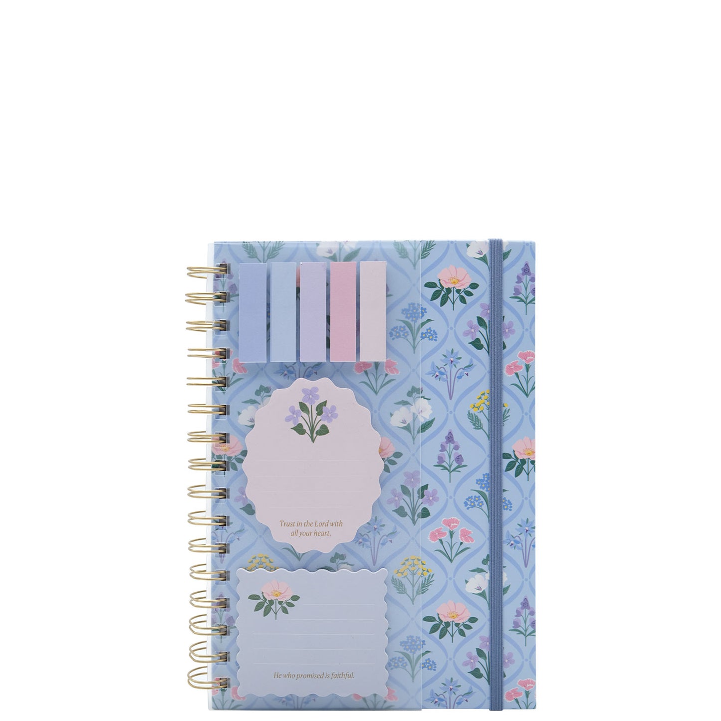 Scripture & Verse Spiral Notebook With Sticky Notes (Lined) - A5