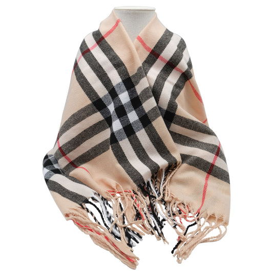 Cosy Pashmina (Camel Tartan) - 72 x 180cm