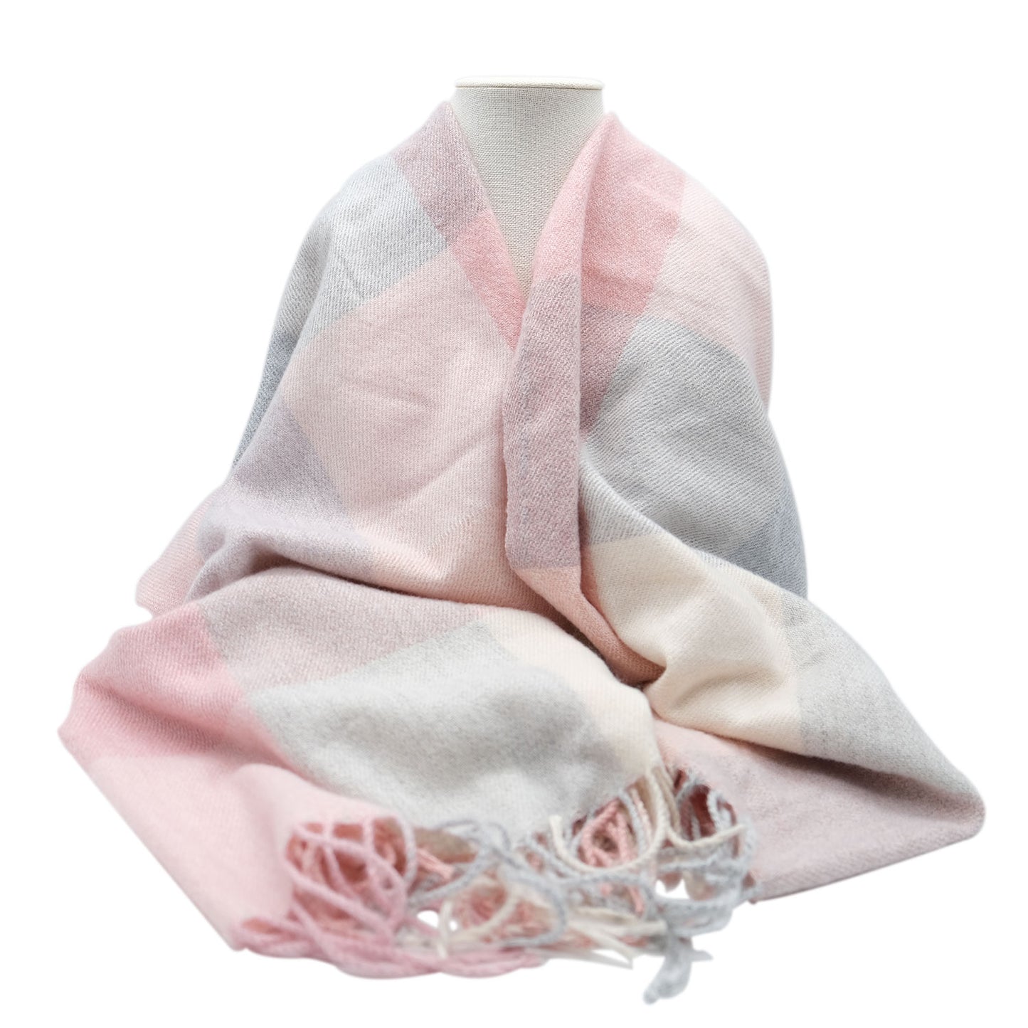 Cosy Pashmina (Pink Plaid) - 72 x 180cm