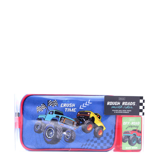Big Wheels Rough Roads - 150ml Body Wash, 50ml Bubbles & Toiletry Bag (19 x 11cm)