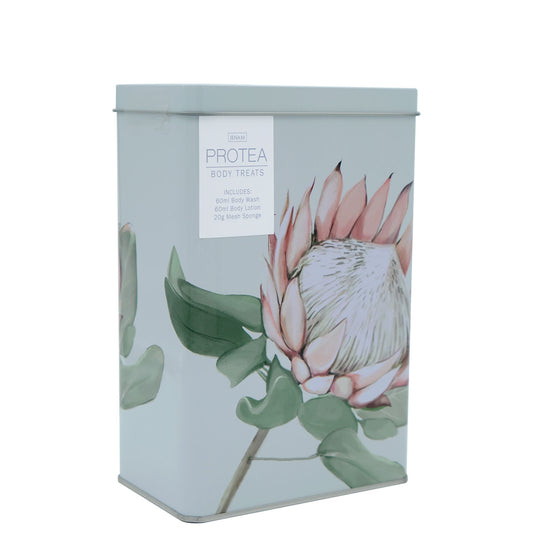 Protea Body Treats - 60ml Body Lotion, 60ml Body Wash & 20g Mesh Sponge