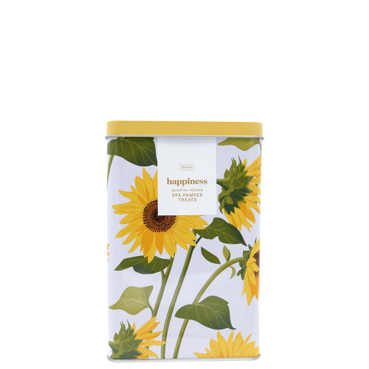 Sunflower Spa Pamper Treats - 60ml Hand Cream, 60ml Shower Gel, 80g Bath Crystals & 20g Mesh Sponge