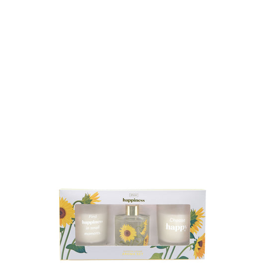Sunflower Aroma Set - 2 x 60g Candles & 30ml Diffuser