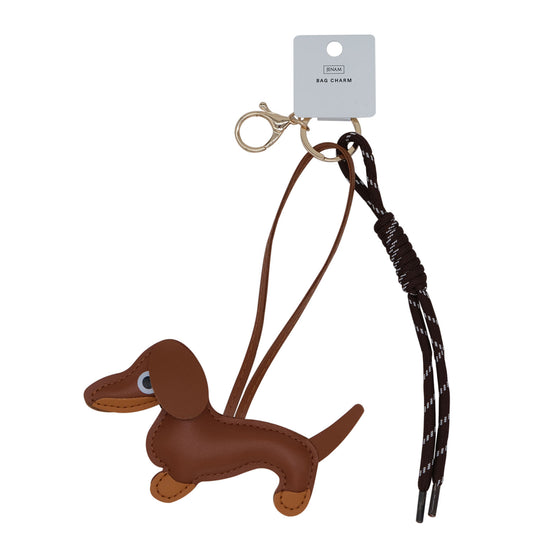 Bag Charm PU Dachshund & Rope