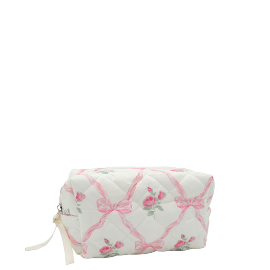 Pretty Little Things Soft Quilt Make-up bag (Bows & Roses)