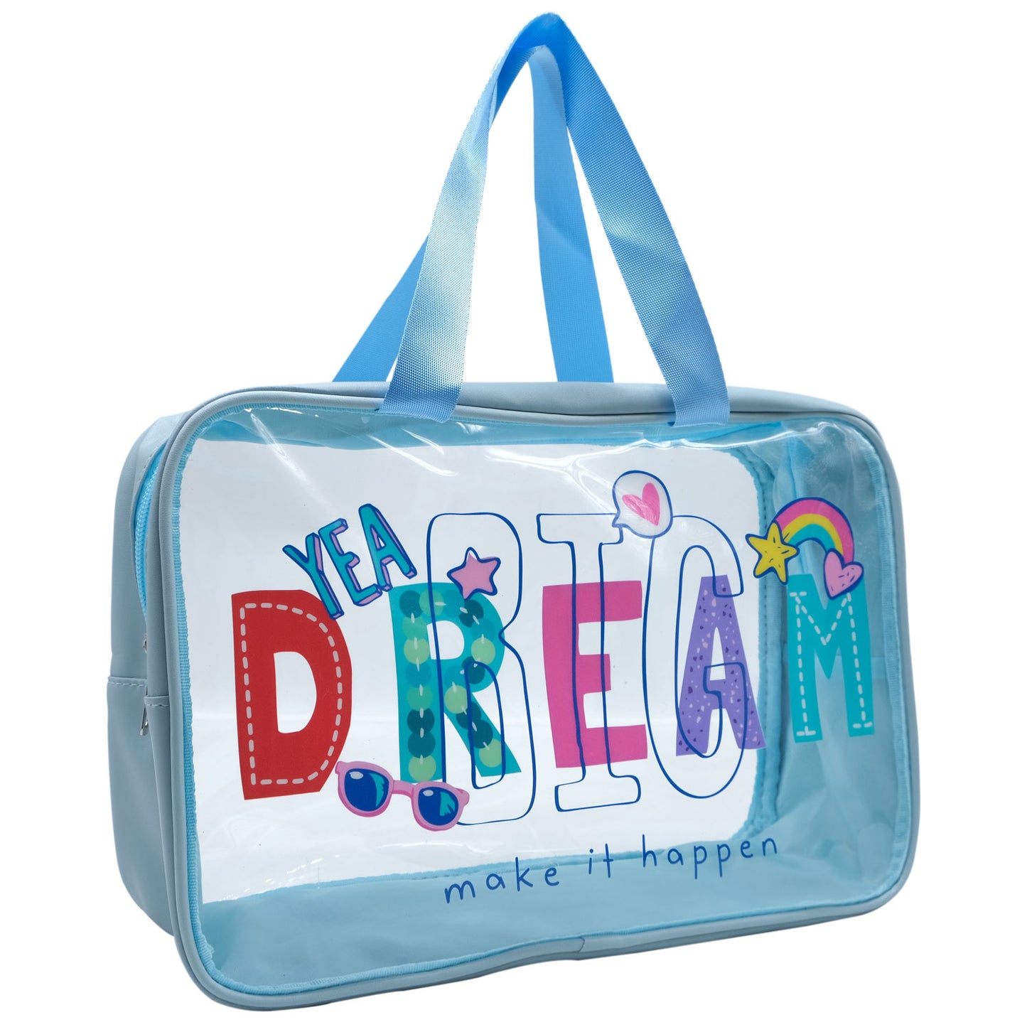 Hey Girl Dream Big PVC Cosmetic Bag - 30.5 x 20cm