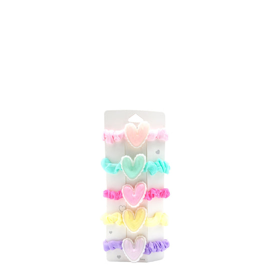 Hey Girl Heart Pastel Hair Bands 5pc