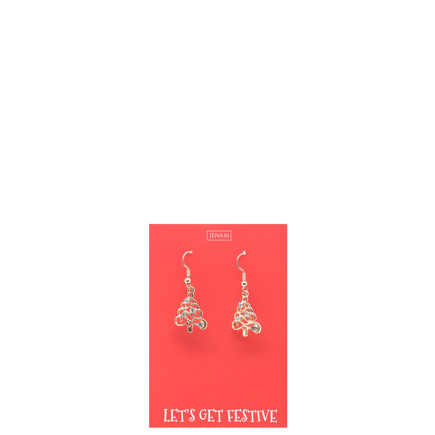 Christmas - Gold Tree Earrings