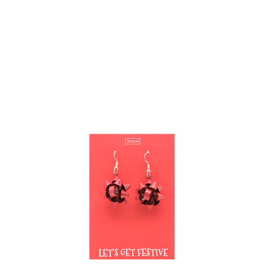 Christmas - Red Bow Earrings