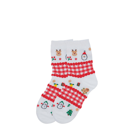 Christmas - White & Gingham Socks