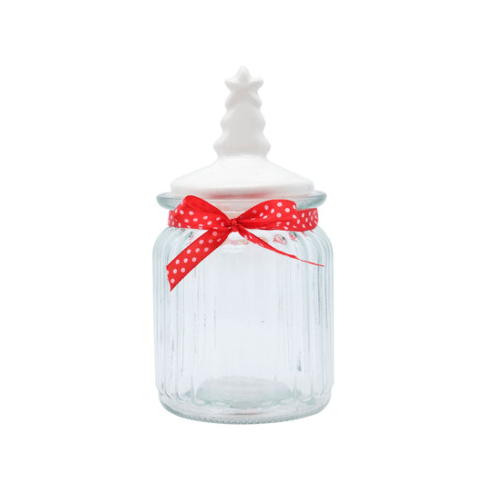 Glass Jar - Ceramic Tree Lid